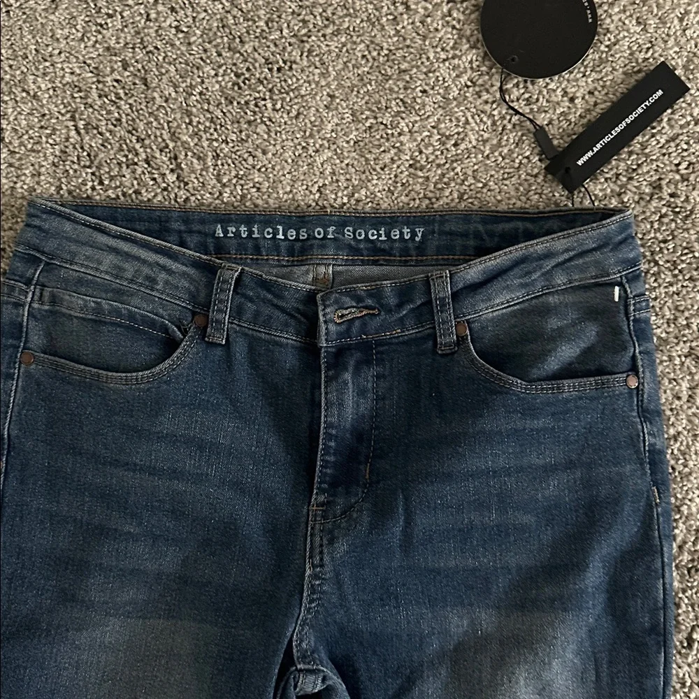 Articles Of Society Dark Blue Flare Jeans - Picture 2 of 5